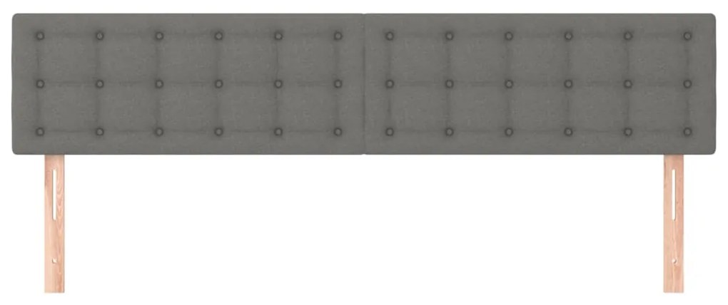 Cabeceira de cama 2 pcs tecido 90x5x78/88 cm cinzento-escuro