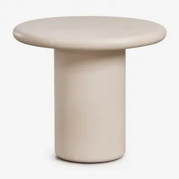 Mesa De Jantar Redonda Em Cimento Namara Ø90 Cm & Tapioca Bege - Sklum