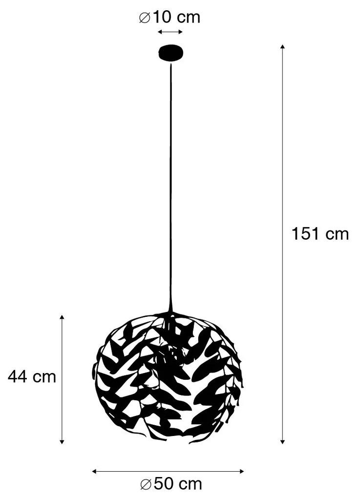 Candeeiro suspenso antigo ouro antigo 50 cm - Linden Clássico / Antigo