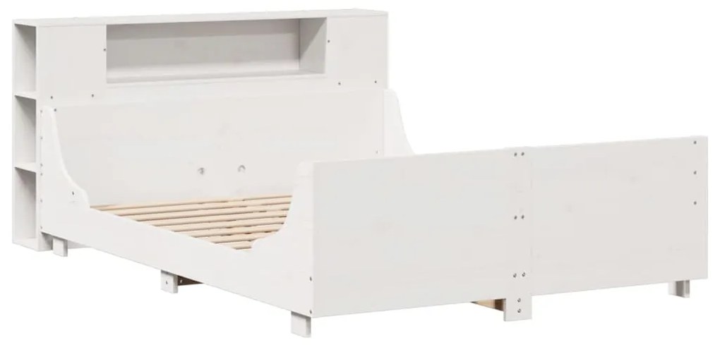Cama sem colchão 120x190 cm madeira de pinho maciça branco