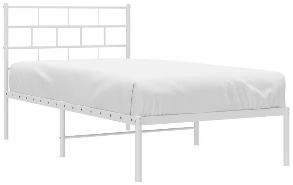 Estrutura de cama com cabeceira 80x200 cm metal branco