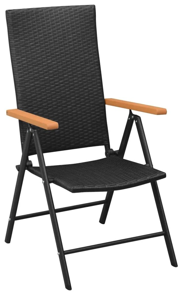 3 pcs conjunto de jantar para jardim preto e castanho