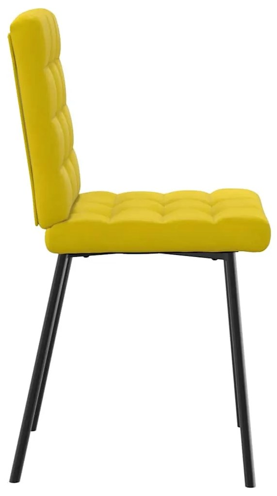 Cadeiras de jantar 4 pcs veludo amarelo