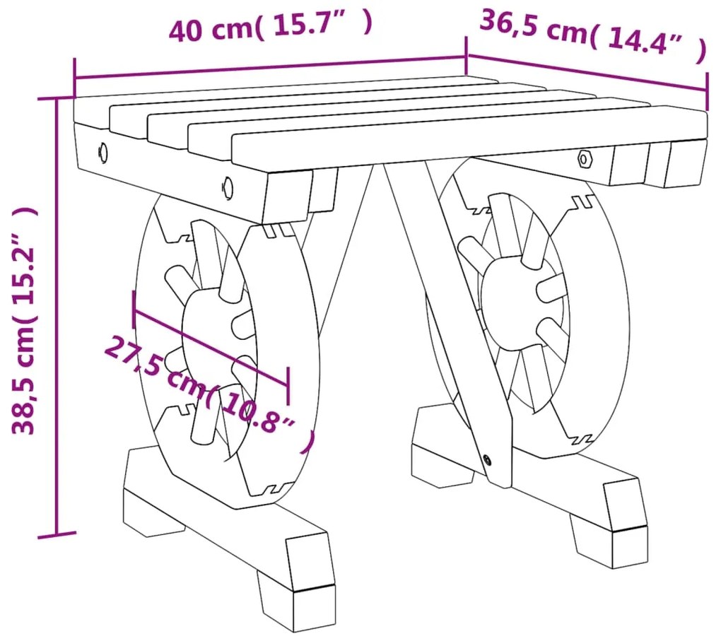 Apoios de pés para jardim 2 pcs madeira de abeto maciça