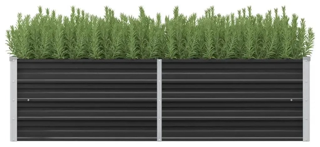 vidaXL Canteiro elevado jardim aço galvanizado 160x40x45 cm antracite