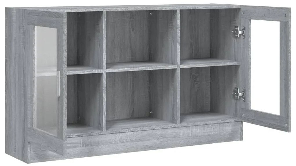 Vitrine 120x30,5x70 cm derivados de madeira cinzento sonoma