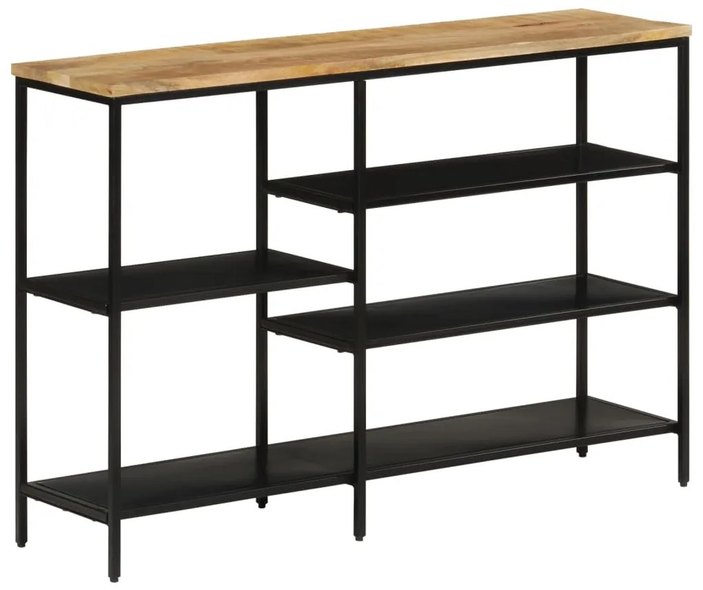 Mesa consola 110x30x75 cm madeira mangueira áspera maciça/ferro