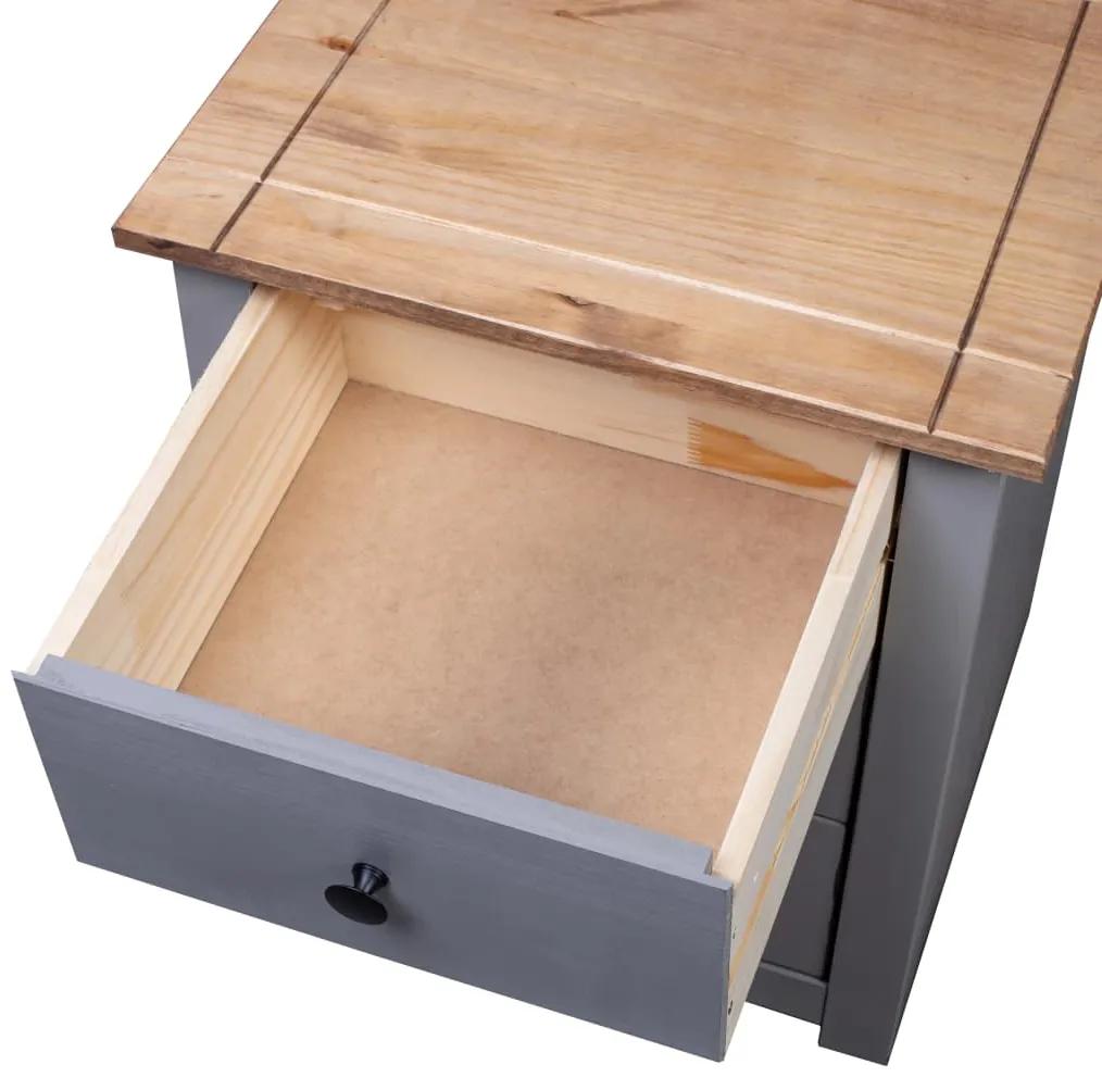 Mesa de cabeceira 46x40x57 cm madeira de pinho panama cinzento