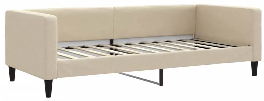 Sofá-cama c/ gavetão e colchões 90x200 cm tecido cor creme