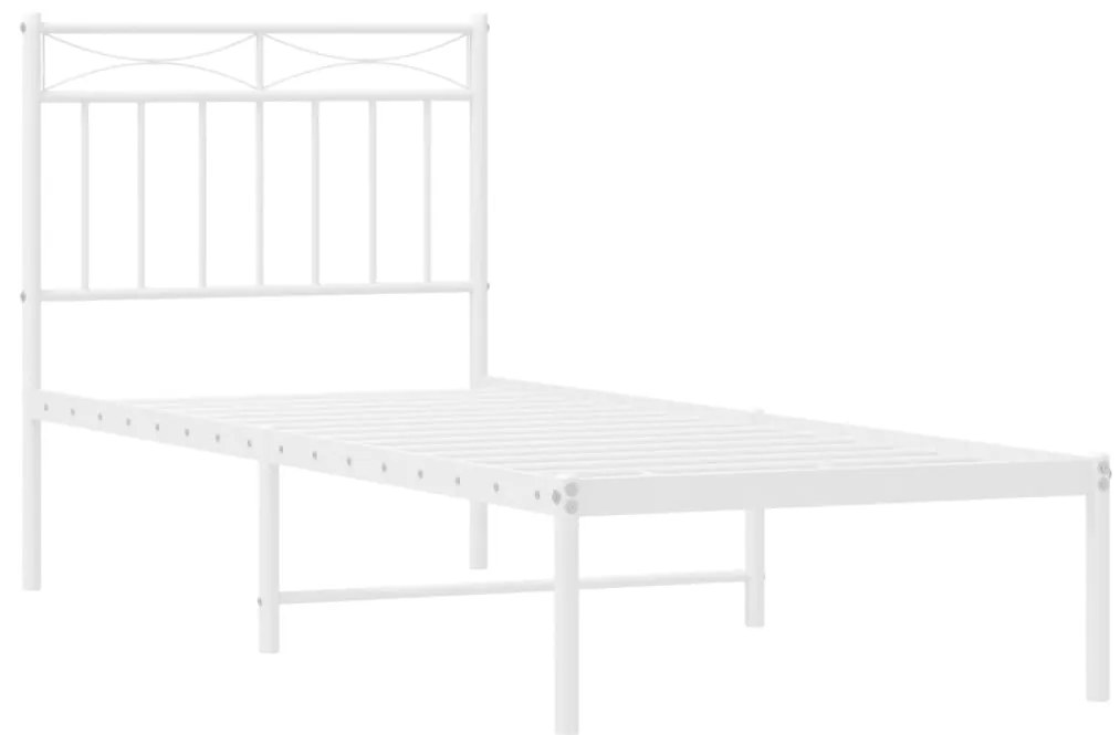 Estrutura de cama com cabeceira 80x200 cm metal branco