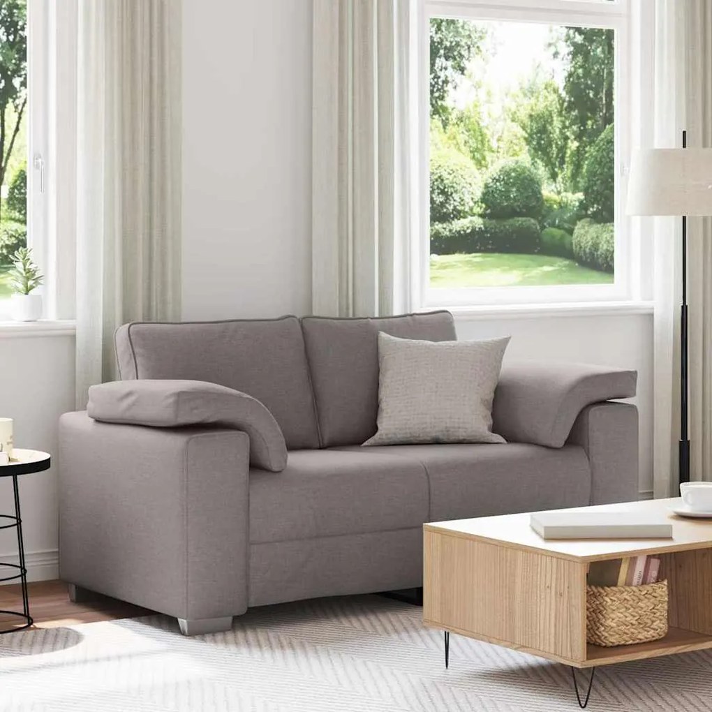 vidaXL Sofá com almofada Cinzento-acastanhado 160 x 77 x 82 cm tecido