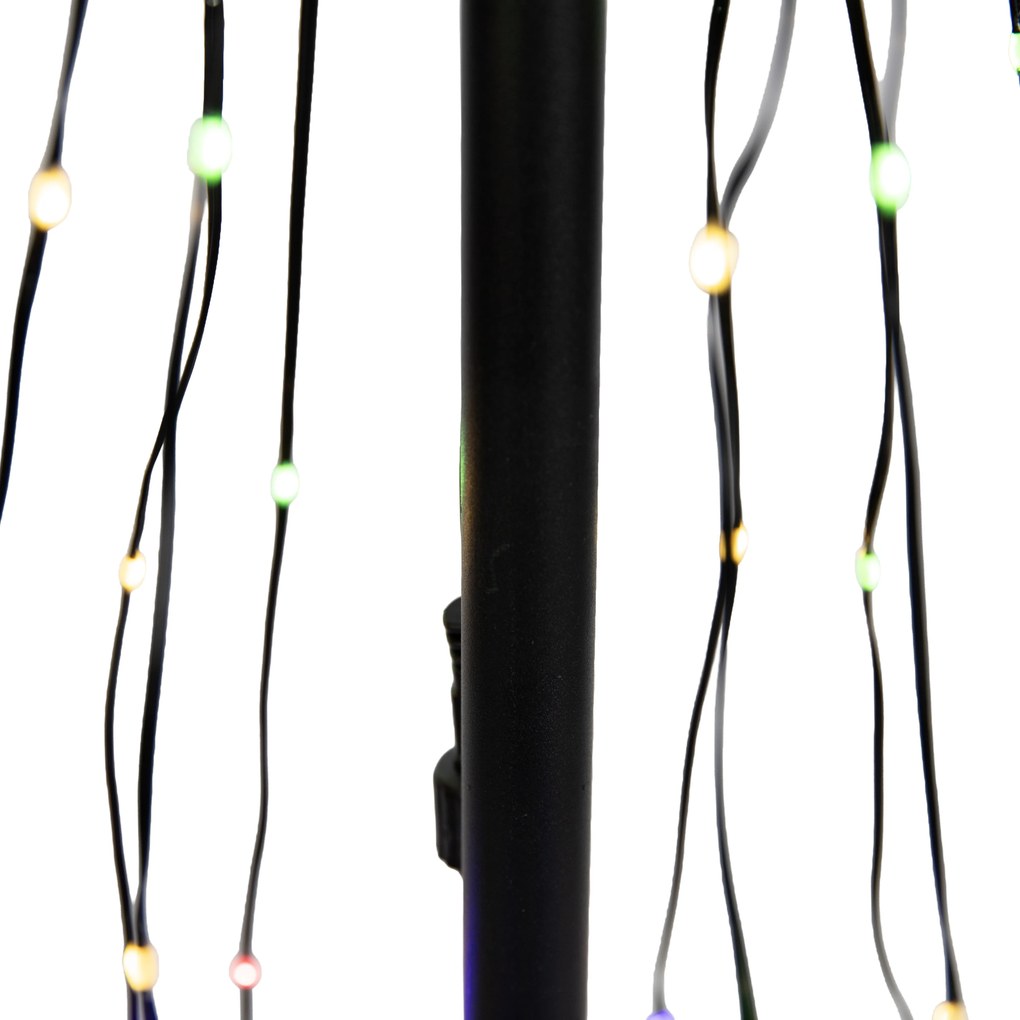 Candeeiro de pé de Natal Árvore preto 150cm incl. LED RGB com temporizador IP44 - Ugoku