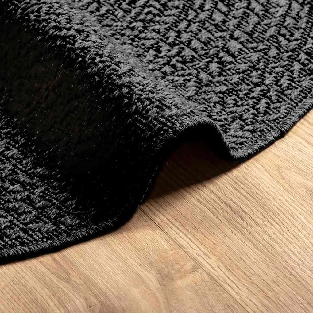Tapete ZIZUR antracite Ø 160 cm aspeto juta interior exterior