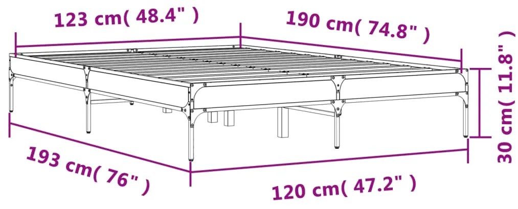 Estrutura de cama 120x190cm derivados madeira/metal