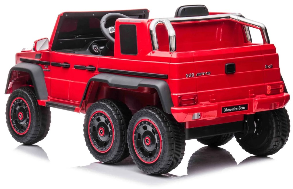 Carro elétrico para crianças Mercedes-Benz G63 AMG 6X6, monolugar, 6 rodas com suspensão independente, Motor 2 x 45W, Bateria 12V10AH, Rodas e assento