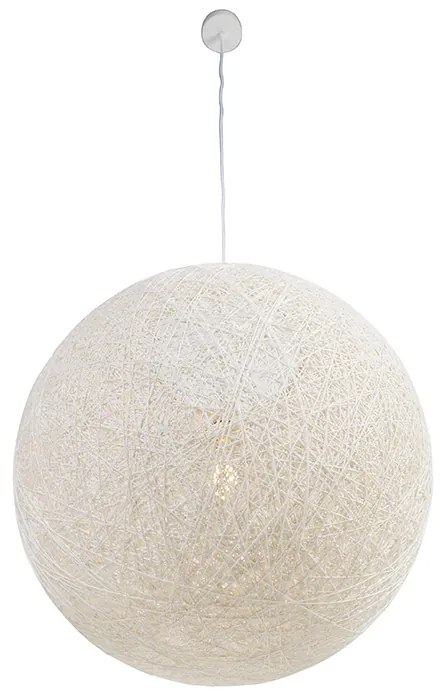 Candeeiro de suspensão rústico branco 60 cm - Corda Design,Moderno