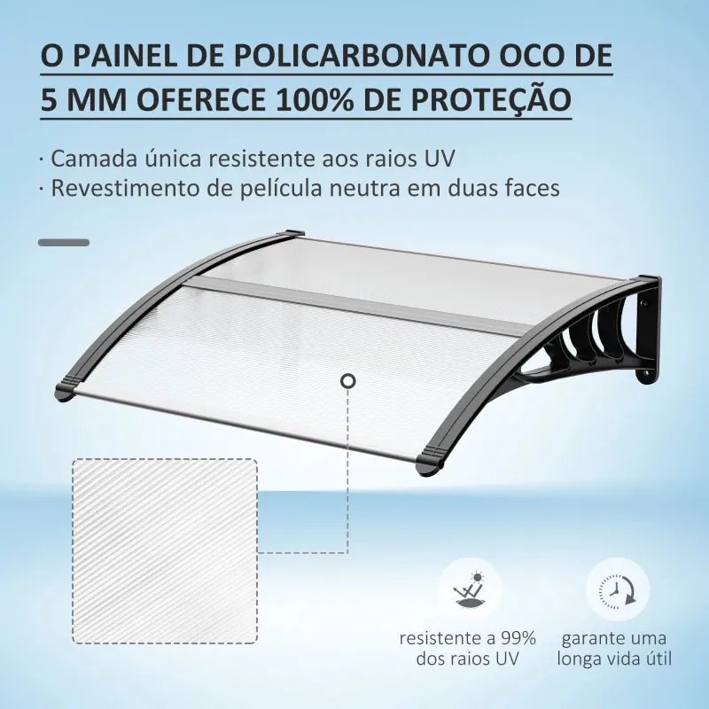 Outsunny Marquise de Proteção 75x100 cm Marquise de Exterior para Port