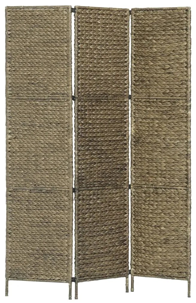 vidaXL Divisória com 3 painéis 116x160 cm jacinto de água castanho