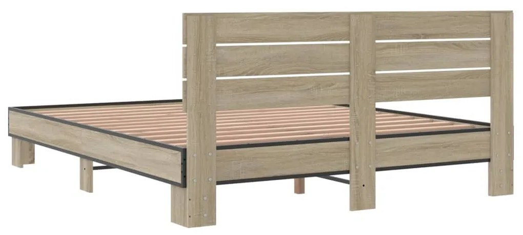 Estrutura de cama 150x200 cm derivados madeira/metal