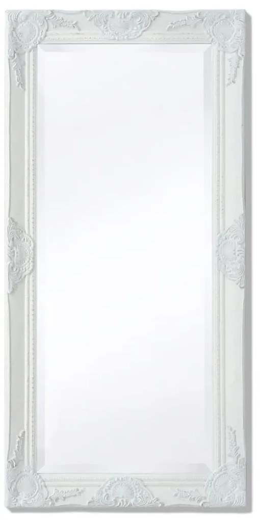 Espelho de parede, estilo barroco, 100x50 cm, branco