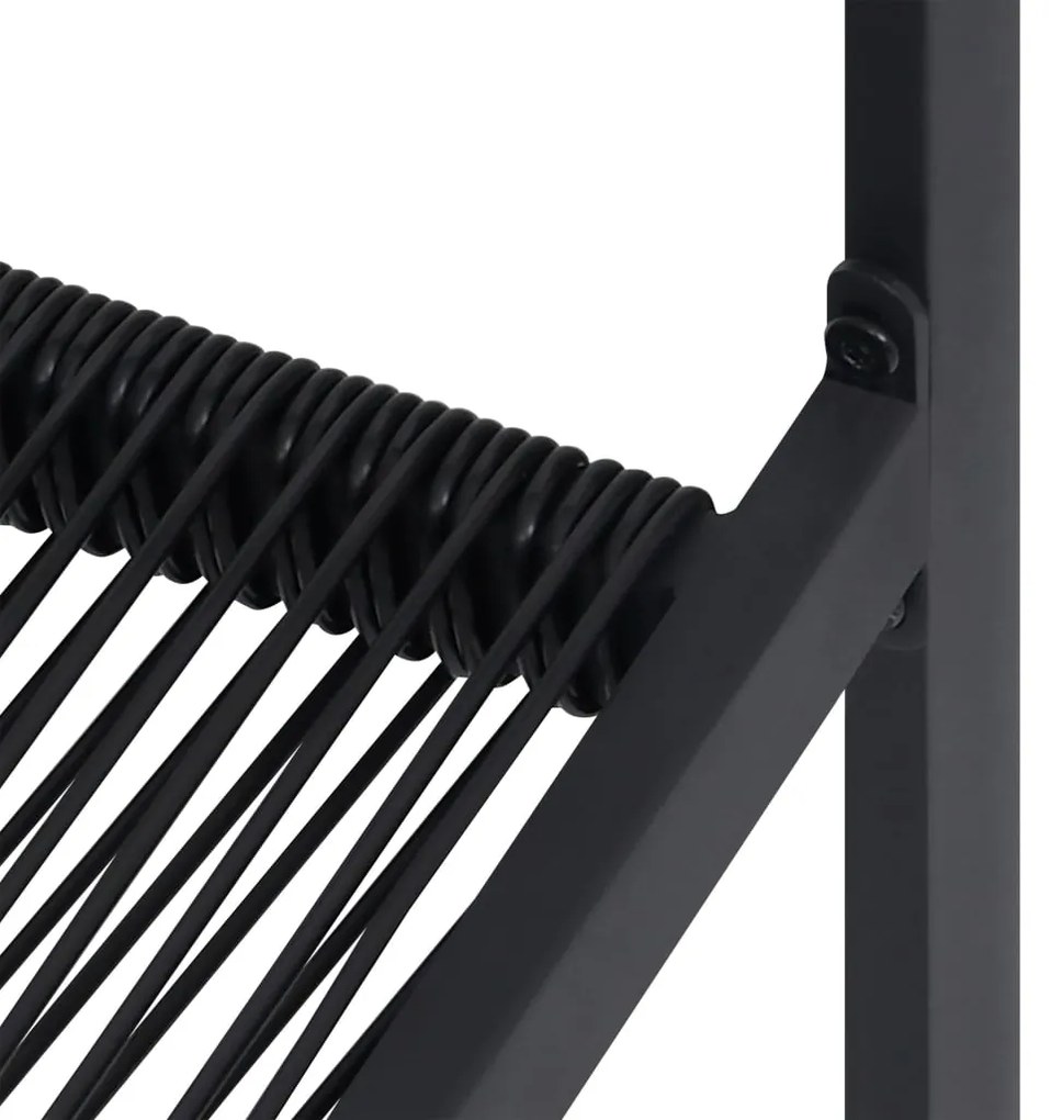 Cadeiras de jardim 2 pcs vime de PVC preto