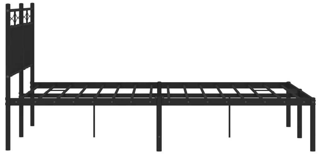 Estrutura de cama com cabeceira 140x200 cm metal preto
