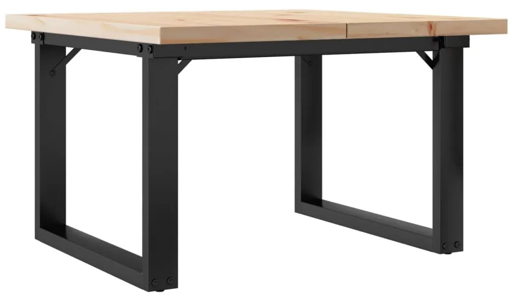 Mesa de centro estrutura em O 60x60x40,5 cm pinho/aço