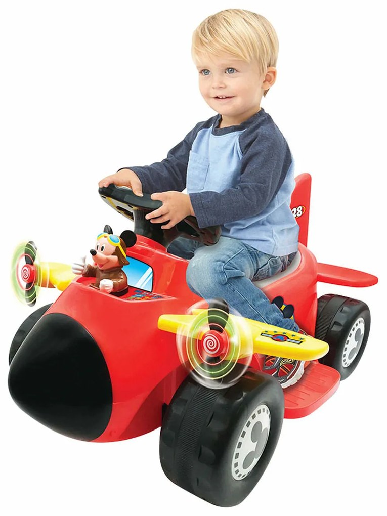 Carro elétrico para crianças Mickey Mouse Bateria Avioneta 6 V