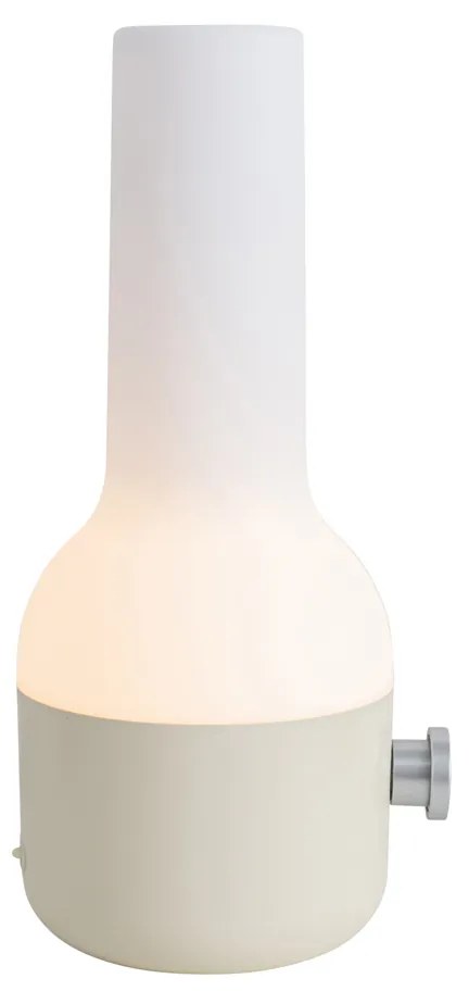 Conjunto de 2 Candeeiros de Mesa para Exterior Bege com Branco Incl. LED Recarregável - Haard