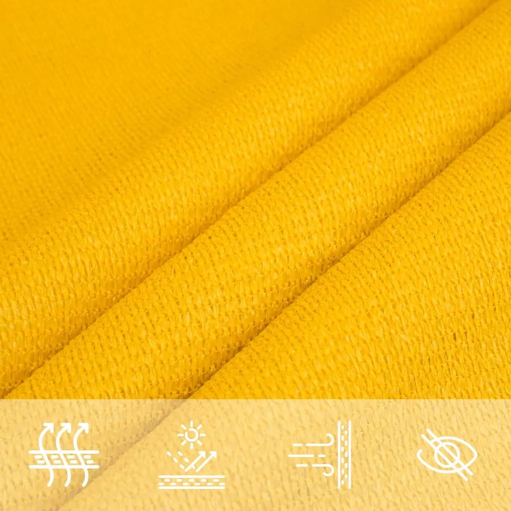 Para-sol estilo vela retangular 160 g/m² 6x7 m PEAD amarelo