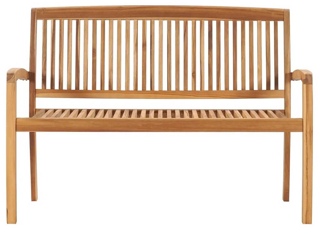 Bancos empilháveis jardim 2 lugares 128,5cm madeira teca maciça