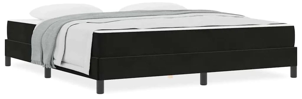 Cama box spring com colchão Preto 180 x 200 cm Veludo
