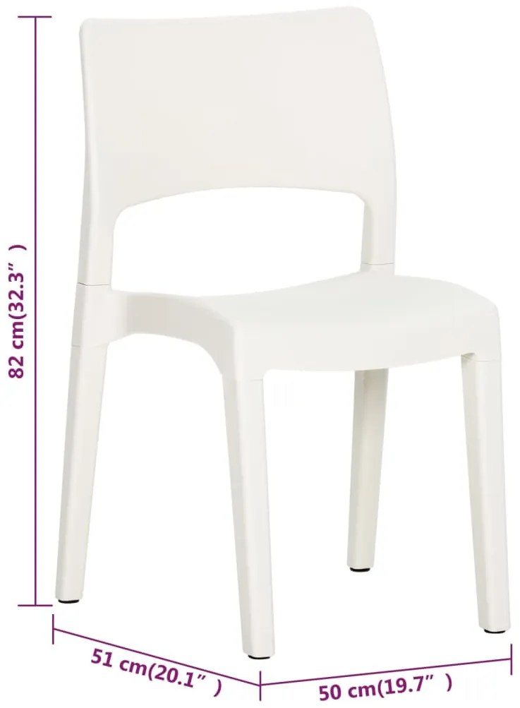 Cadeiras de jardim 2 pcs polipropileno branco