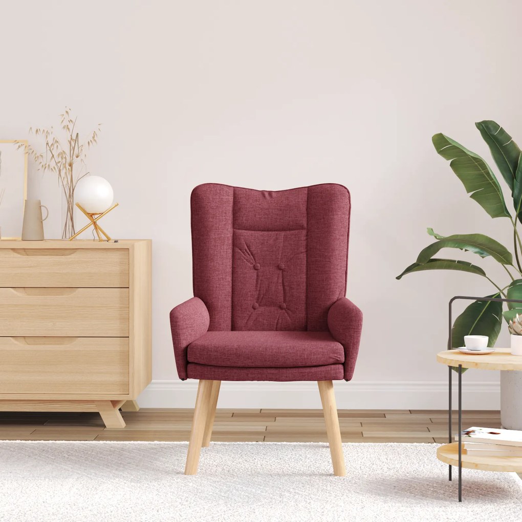 Cadeira Relaxante vidaXL Vermelha de Tecido