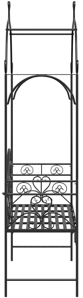 Banco de Exterior Preto Preto Metal Grande Inserções Decorativas
