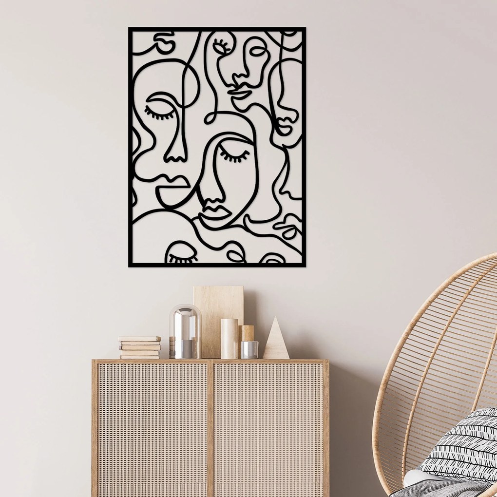Acessório Decorativo de Parede em Metal Model-190 – Preto – 52 x 70 cm