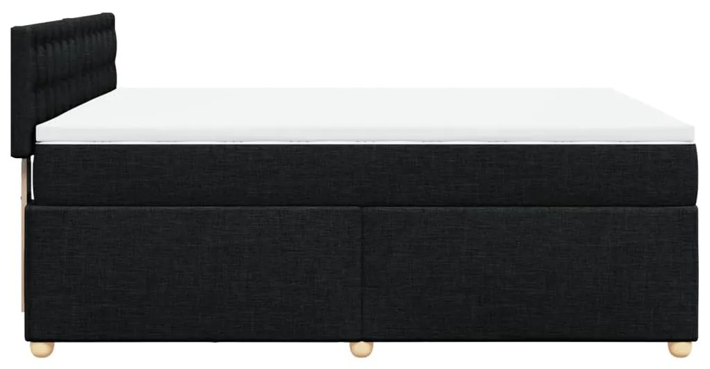 Cama com molas/colchão 140x200 cm tecido preto