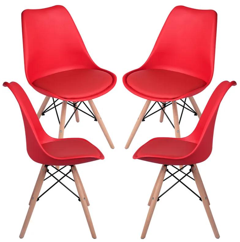 Pack 4 Cadeiras Tilsen - Vermelho