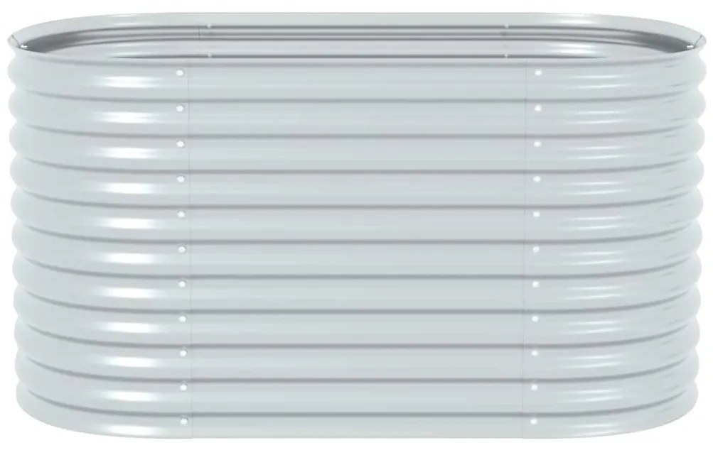 Canteiro elevado de jardim aço galvanizado 160x80x81cm prateado