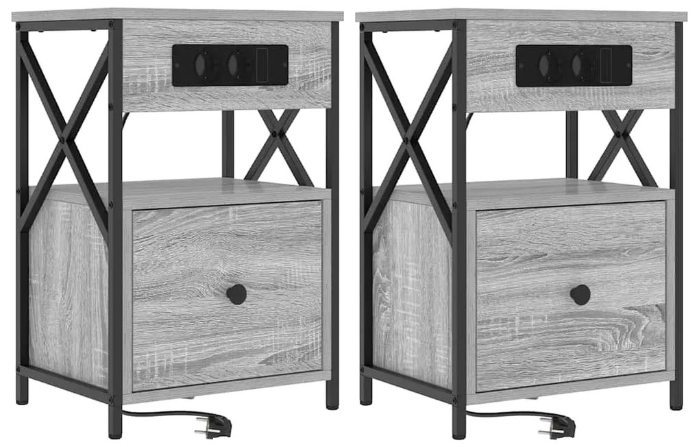Armários de Canto 2 pcs Sonoma cinzento 40 x 31 x 60 cm