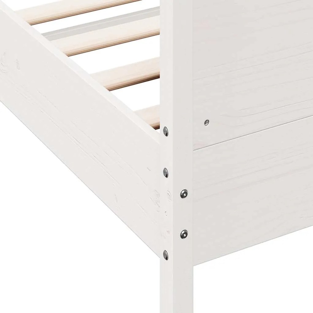 Cama sem colchão 100x200 cm madeira de pinho maciça branco