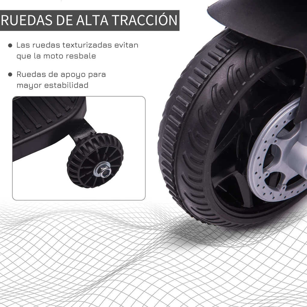 HOMCOM Moto Elétrica para Crianças a partir de 18 Meses 6V com Faróis  Buzina 2 Rodas de Equilibrio Velocidade Máx. de 3km/h Motocicleta de  Brinquedo 88,5x42,5x49cm Vermelho