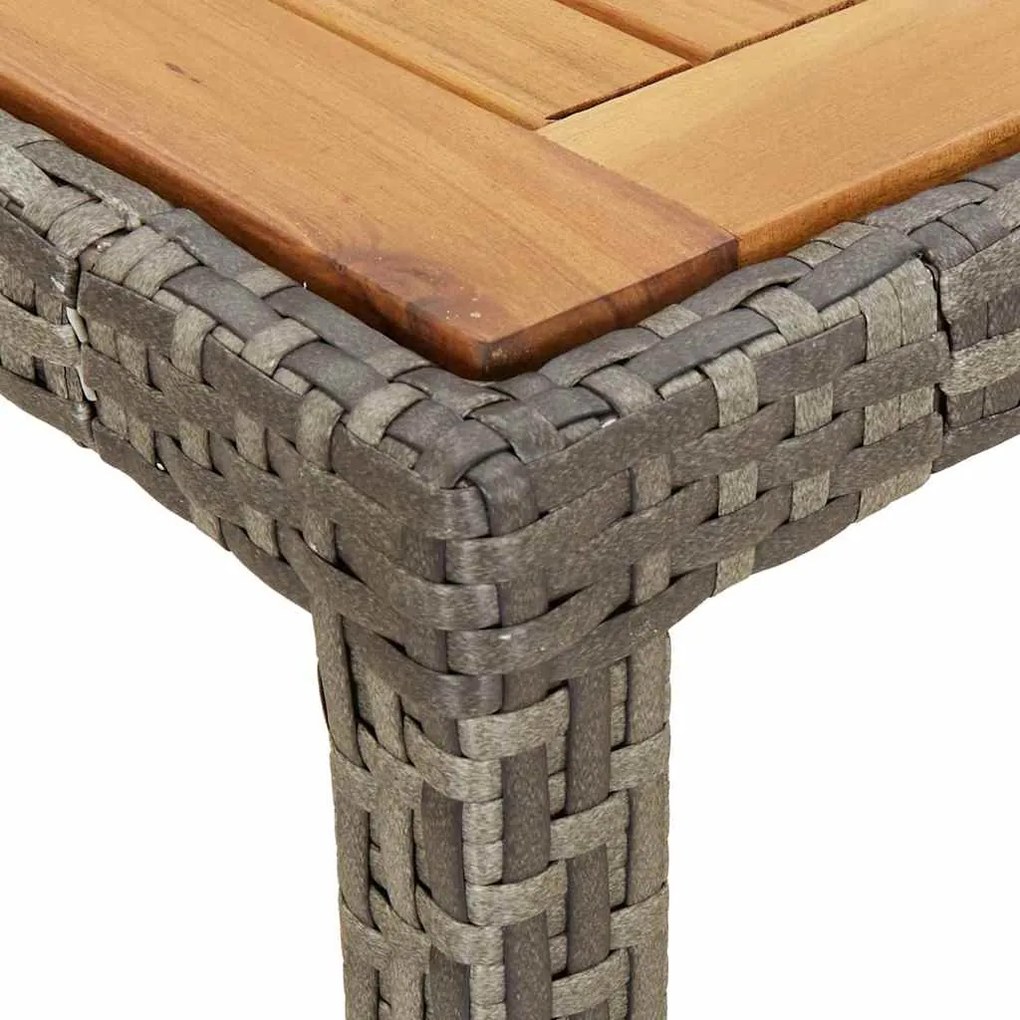 Mesa de Jantar Jardim Cinza 150x90x75 cm Rattan Sintético
