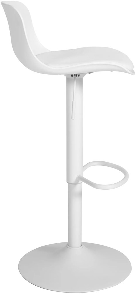 Banco de bar Almada em couro sintético 43,5 x 75-104 x 46 cm Branco