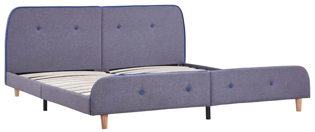 Estrutura de cama sem colchão 150x200 cm tecido cinzento-claro