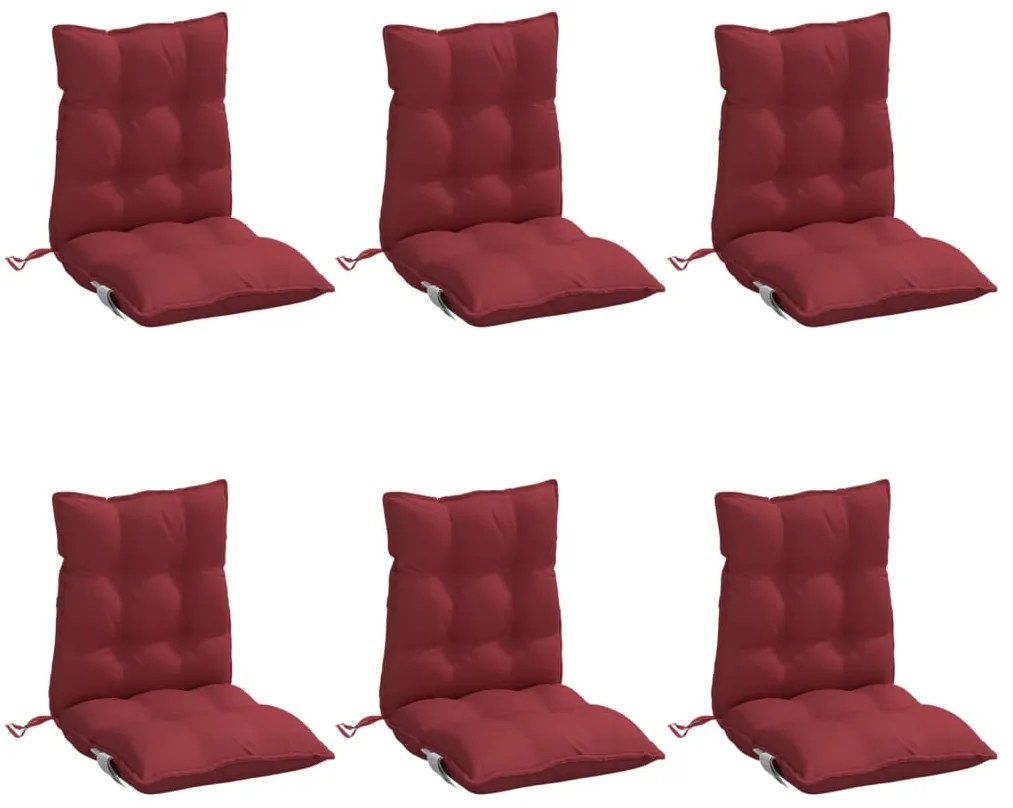 Almofadões cadeira encosto baixo 6 pcs oxford vermelho-tinto