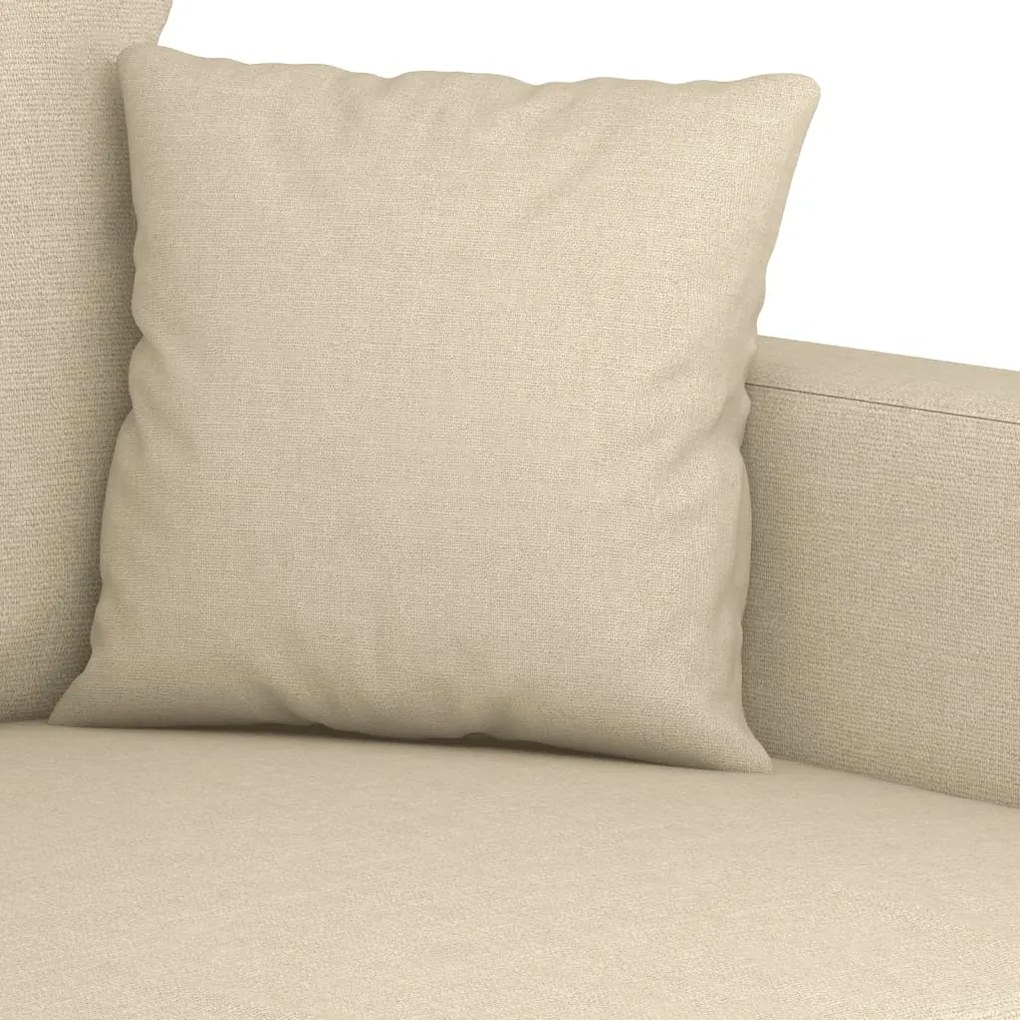 4 pcs conjunto de sofás com almofadas tecido cor creme