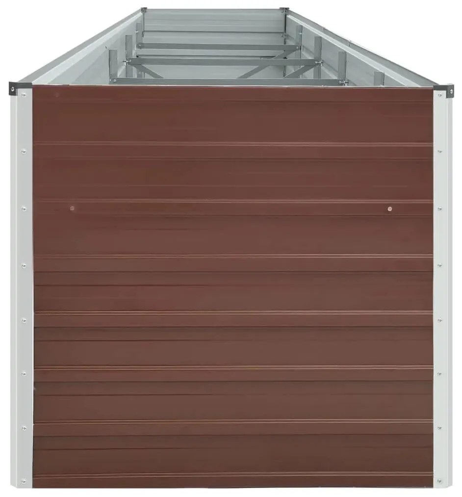 Canteiro elevado jardim aço galvanizado 400x80x45 cm castanho