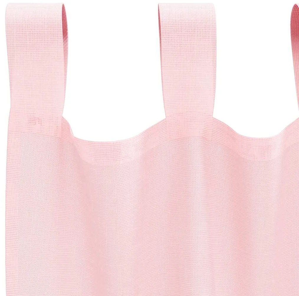 Cortinas de voile com laços 2 pcs rosa-claro 140x260 cm