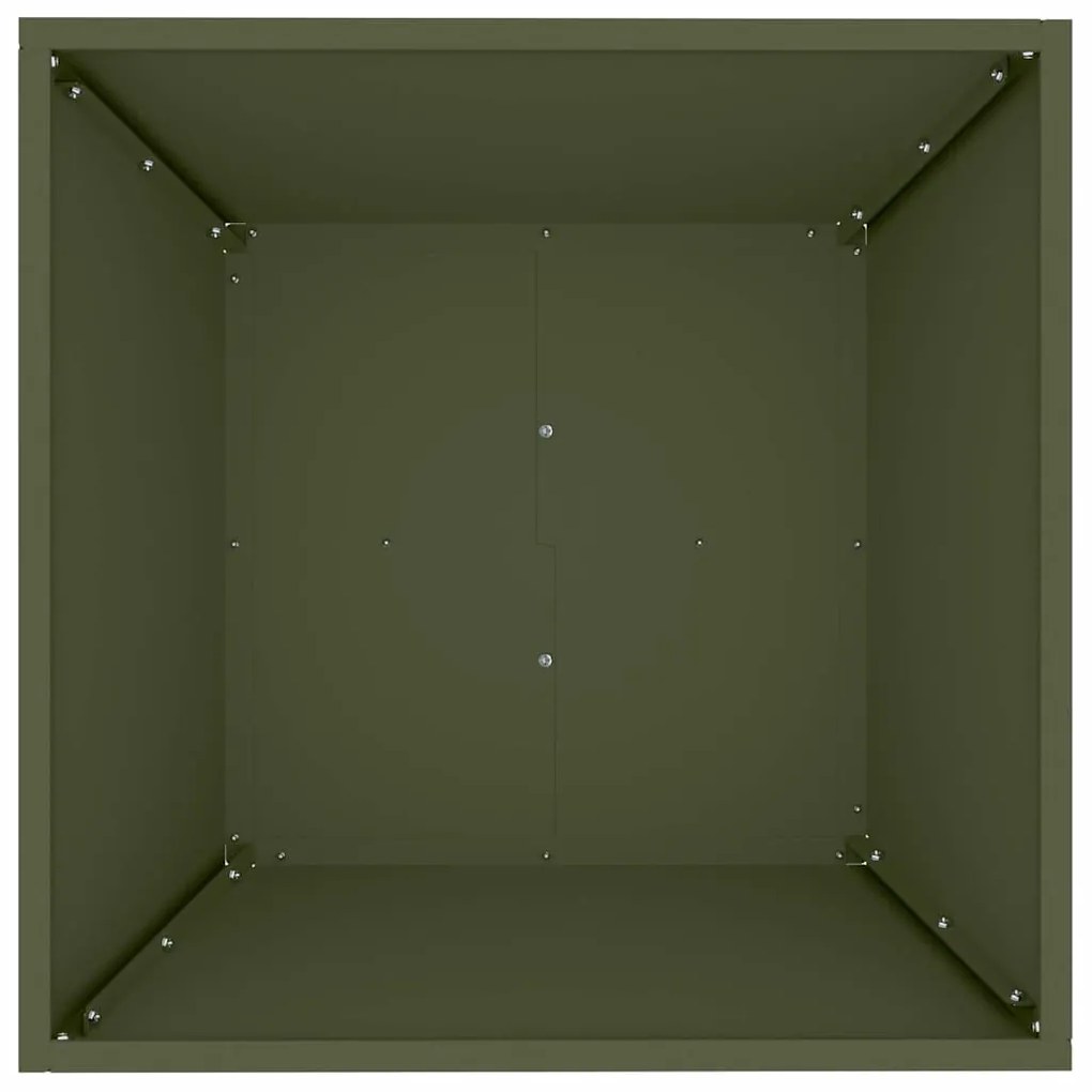 Conjunto de 5 Cachepots de Jardim Verde-Azeitona da , medindo 50x50x15